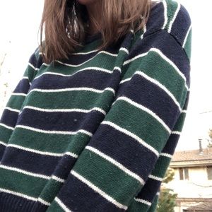 brandy melville blue and green striped sweater